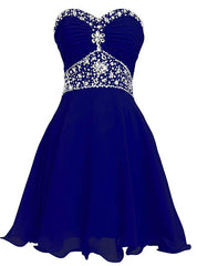 Royal Blue Tule Halter Appliques Knee Length Homecoming Dress