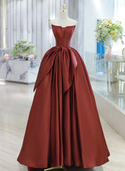 Satin Long Simple Formal Dress Evening Dress, Satin Lace-up Prom Dress