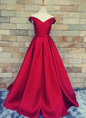 Formal Dresses Size 15, Satin Off the Shoulder Long Party Dress, Junior Prom Dress