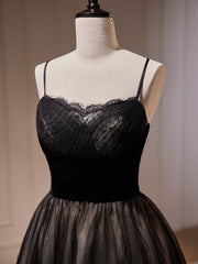 Mini Dress, Short Black Lace Prom Dresses, Short Black Lace Formal Homecoming Dresses