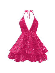 Short Homecoming Dress Sparkly Glitter Sequins A Line Mini Homecoming Dresses