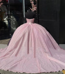 Sweetheart Light Pink Quinceanera Dresses Ball Gown Birthday Party Dress