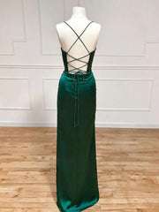 Bridesmaid Dresses Shops, Sweetheart Neck Green Mermaid Long Prom Dresses, Green Long Formal Evening Dresses