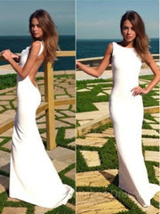 Ball Dress, Trumpet/Mermaid High Neck Sweep Train Jersey Prom Dresses