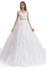 Wedding Dress Off The Shoulder, Tulle Backless Appliques beading Wedding Dresses