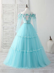 Bridesmaid Dresses Uk, Unique Tulle Lace Applique Long Prom Dress, Green Evening Dress