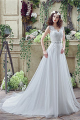 Wedding Dress Accessory, V-Neck A-Line Wedding Dresses